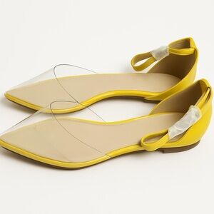 Tiara Yellow and Clear Women's Flats